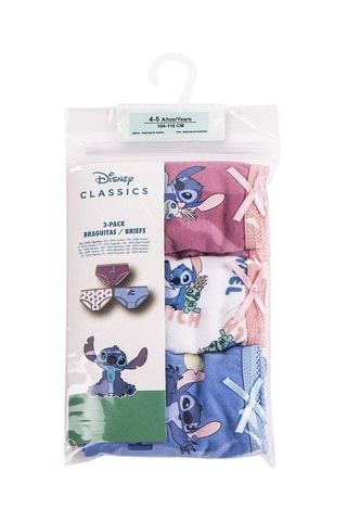 3 cuecas Stitch Lilo e Stitch Disney - Azul e rosa