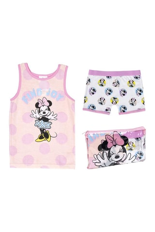 Pijama e bolsa de transporte Minnie Disney Rosa e branco