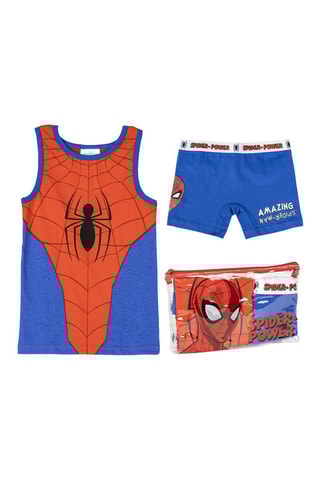 Pijama e pochete de transporte Homem-Aranha Os Vingadores Marvel - Azul e vermelho