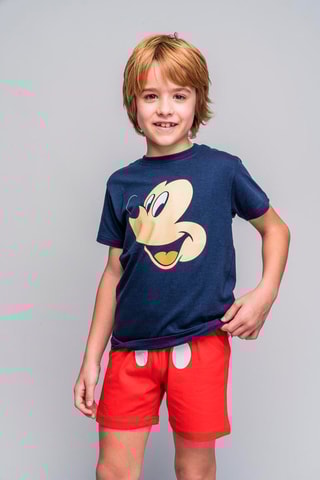 Pijama Mickey Disney   Azul-marinho e vermelho
