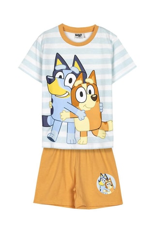 Pijama Bluey Azul-celeste e mostarda