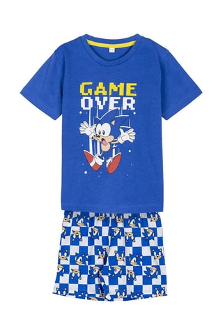 Pijama Sonic Azul-elétrico e branco