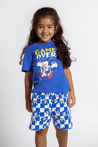 Pijama Sonic Azul-elétrico e branco