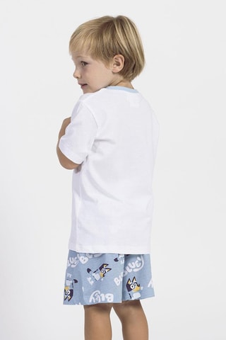 Pijama Bluey - Branco e azul-claro