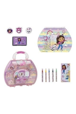 Maleta de colorir Gabby e a Maison Magique - 10 peças - Rosa