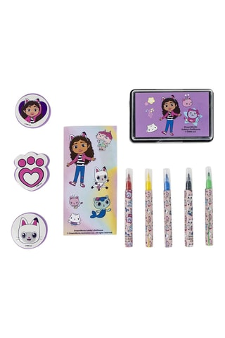 Maleta de colorir Gabby e a Maison Magique - 10 peças - Rosa