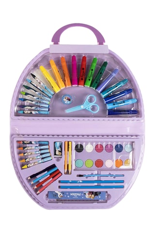 Maleta de colorir pelas Elsa e Anna Frozen Disney - 50 peças - Malva