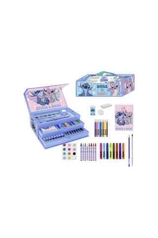 Maleta de colorir Stitch Lilo e Stitch Disney - 42 peças - Azul-claro