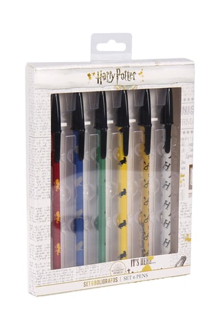 6 canetas Harry Potter - Tinta preta