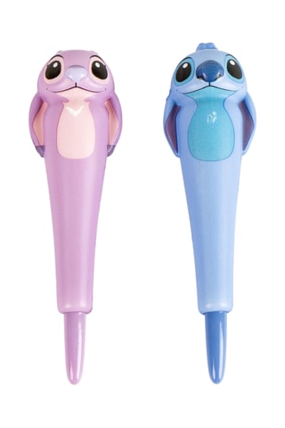 2 canetas gel Angel e Stitch Lilo e Stitch Disney - Tinta preta