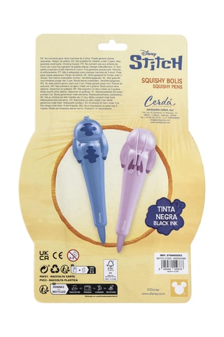 2 canetas gel Angel e Stitch Lilo e Stitch Disney - Tinta preta