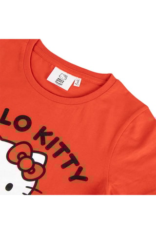 T-shirt e calções Hello Kitty Sanrio - Vermelho e rosa