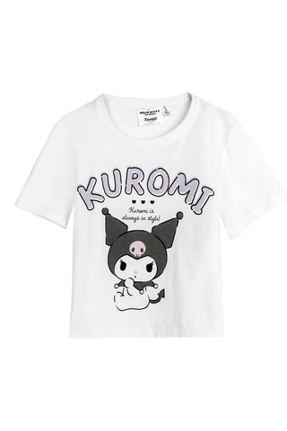 T-shirt Kuromi Hello Kitty Sanrio - Branco