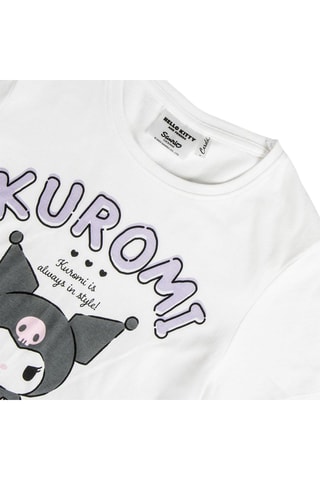 T-shirt Kuromi Hello Kitty Sanrio - Branco