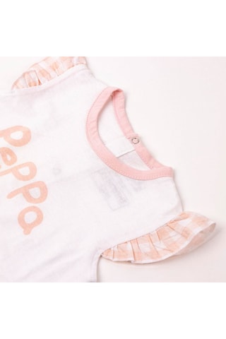 T-shirt e calções Porquinha Peppa Branco e rosa