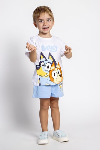 T-shirt e calções Bluey Branco e azul-celeste
