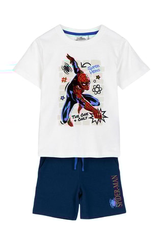 T-shirt e calções Homem-Aranha Os Vingadores Marvel - Branco e azul-marinho