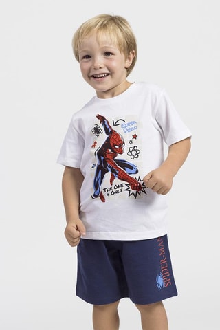 T-shirt e calções Homem-Aranha Os Vingadores Marvel - Branco e azul-marinho
