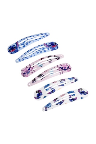 6 pinças Stitch Lilo e Stitch Disney Azul-celeste e rosa