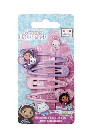4 molas para cabelo Gabby e a Casa Mágica - Rosa
