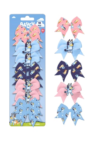 10 molas para cabelo Bluey - Azul-celeste e rosa maquilhagem