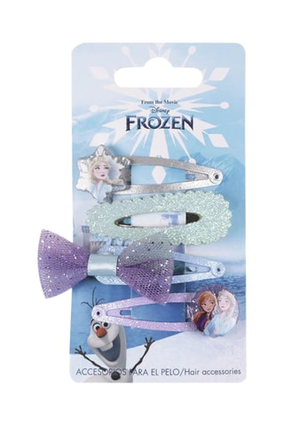4 molas para cabelo Elsa e Anna Frozen Disney - Azul-celeste