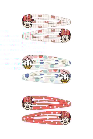 6 molas para cabelo Minnie e Daisy Disney - Vermelho