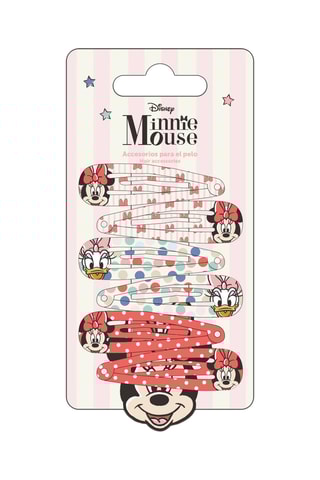 6 molas para cabelo Minnie e Daisy Disney - Vermelho