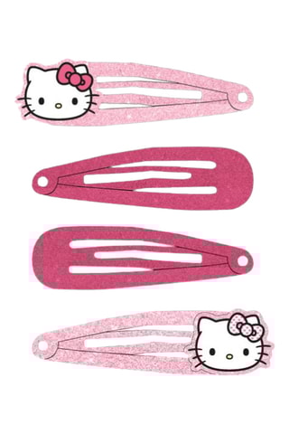 4 elásticos para cabelo Hello Kitty Sanrio - Fúcsia