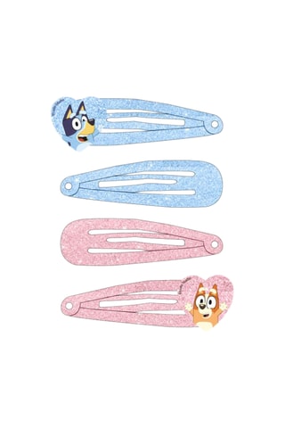 4 molas para cabelo Bluey e Bingo Bluey - Azul-celeste e rosa