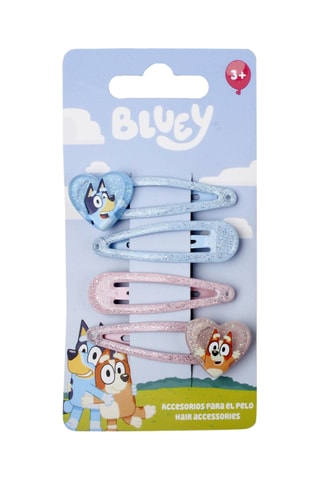 4 molas para cabelo Bluey e Bingo Bluey - Azul-celeste e rosa