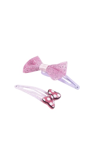 4 molas para cabelo Minnie Disney - Rosa e vermelho