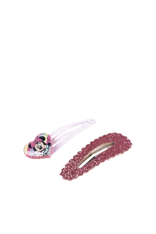4 molas para cabelo Minnie Disney - Rosa e vermelho