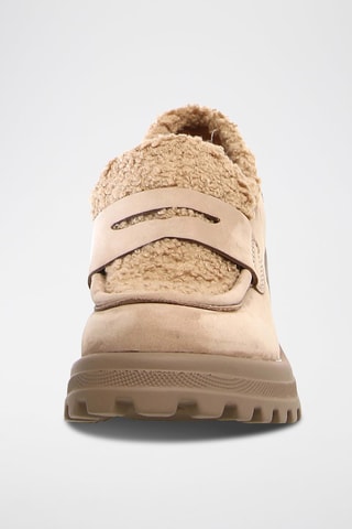Mocassins de salto em nobuck Tani -  Bege