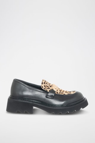 Mocassins em couro Street E - Preto