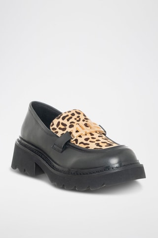 Mocassins em couro Street E - Preto