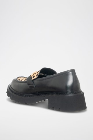 Mocassins em couro Street E - Preto