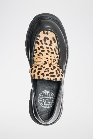 Mocassins em couro Street E - Preto
