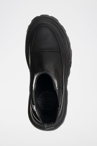 Botins Chelsea com plataforma em couro Destroy - Preto