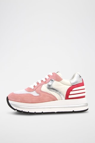 Sapatilhas com plataforma de nobuck Maran - Rosa