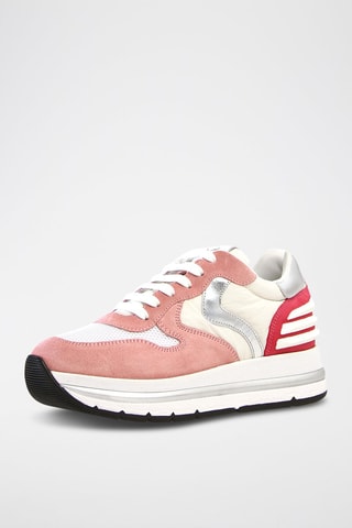 Sapatilhas com plataforma de nobuck Maran - Rosa