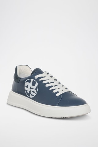 Sneakers em couro Logan - Azul-marinho