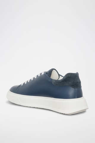 Sneakers em couro Logan - Azul-marinho