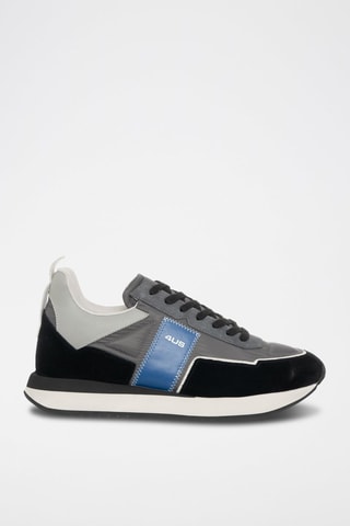 Sneakers em couro Preto e cinzento
