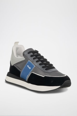 Sneakers em couro Preto e cinzento