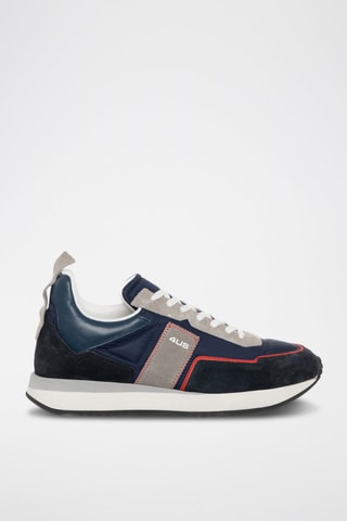 Sneakers em couro Azul-marinho e cinzento