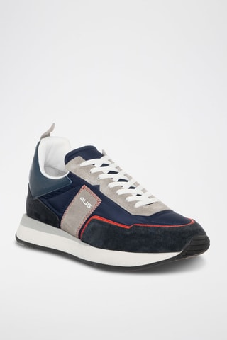 Sneakers em couro Azul-marinho e cinzento