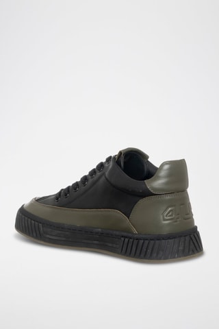 Sapatilhas em couro nappa  Sportday -  Verde-azeitona e preto