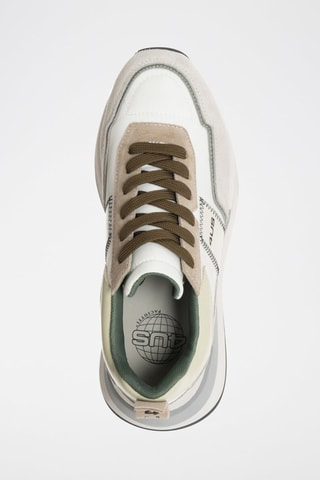 Sneakers em couro Cru e castanho