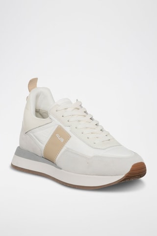 Sneakers em couro Susan - Branco e bege